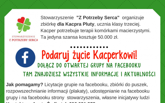 PODARUJ ŻYCIE KACPERKOWI