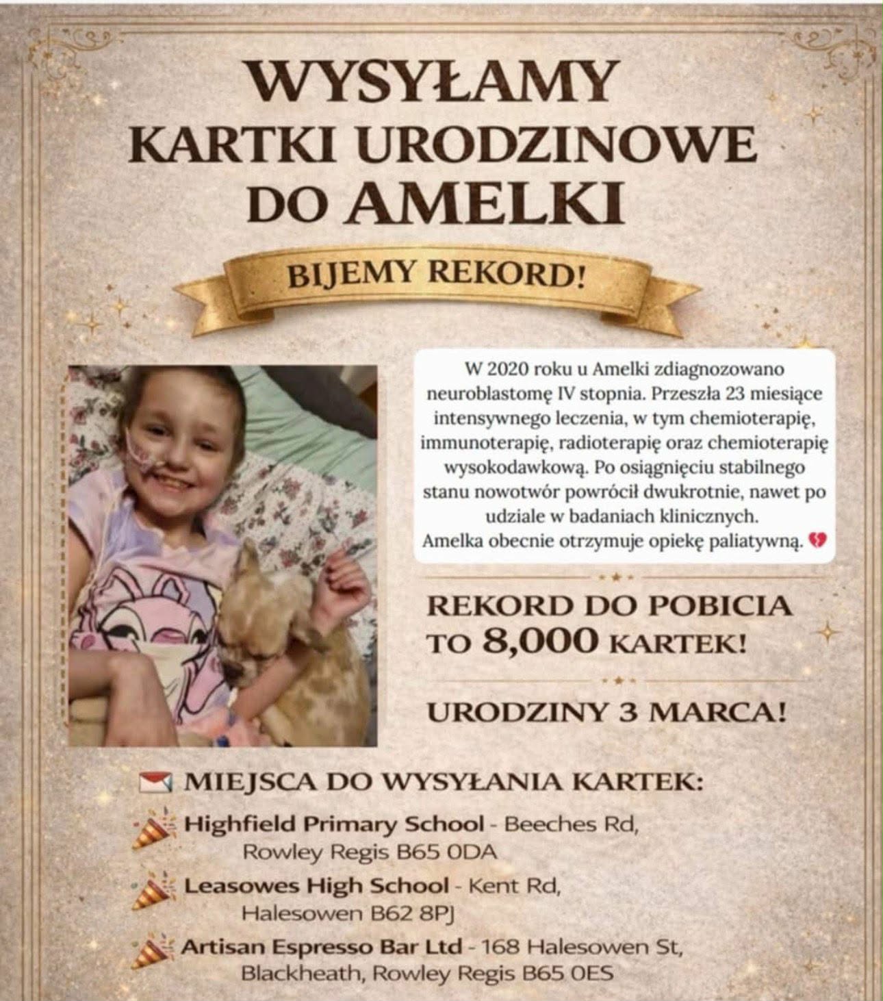 KARTKI URODZINOWE DLA AMELKI